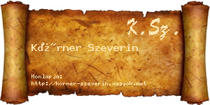 Körner Szeverin névjegykártya